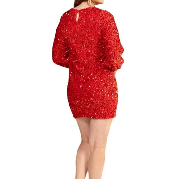 Jess Lea Plus Red Sequin Shift Mini, Long Sleeve 2X - NWT - Picture 7 of 7